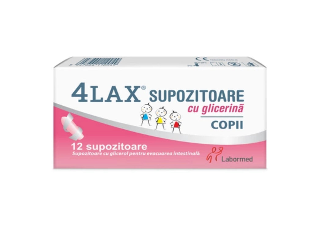4LAX SUPOZITOARE CU GLICERINA COPII 1250MG X 12 BUCATI