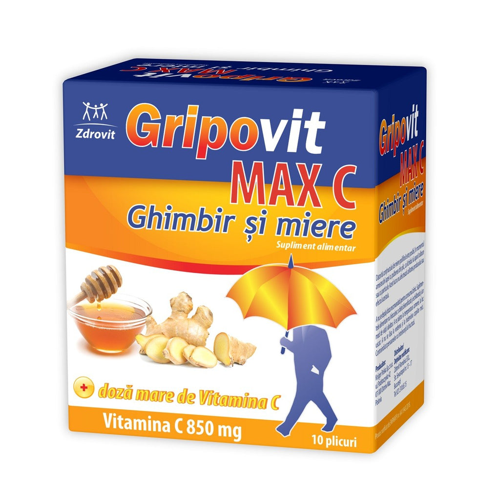 GRIPOVIT MAX C GHIMBIR SI MIERE 10 PLIC