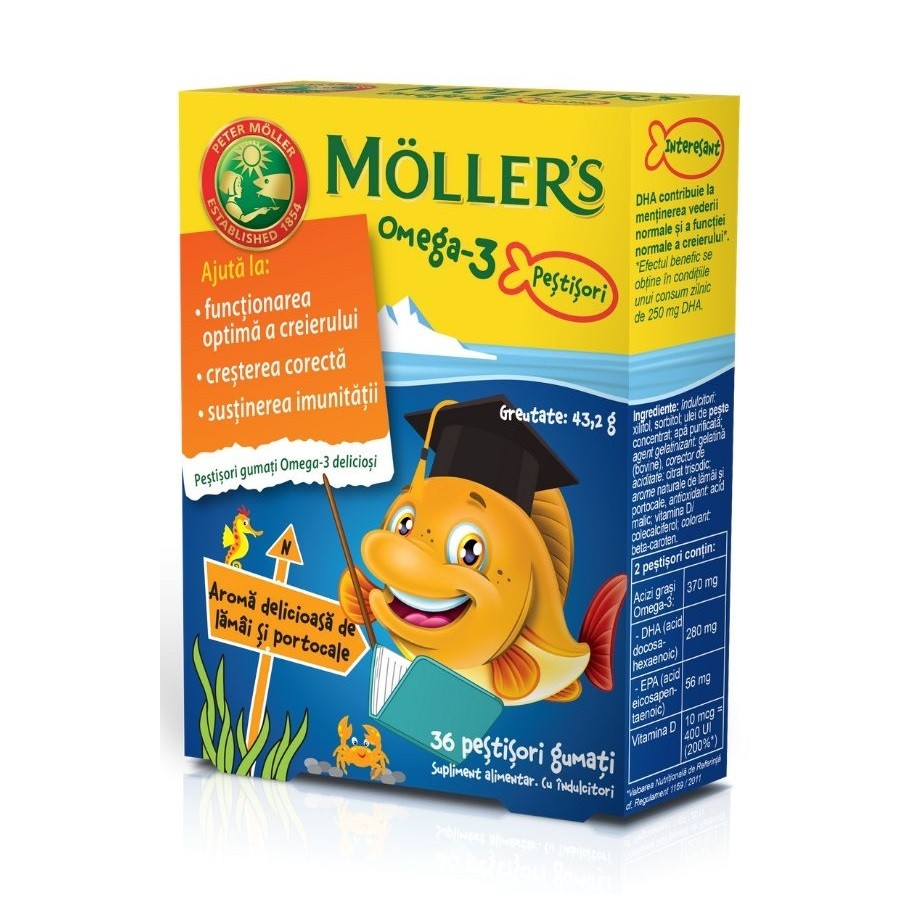 MOLLERS OMEGA 3 FISHES ORANGE 36 JELL