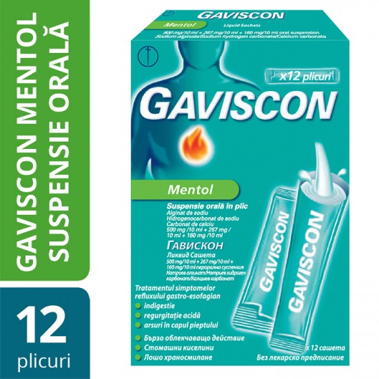 GAVISCON MENTOL 12 PLICURI