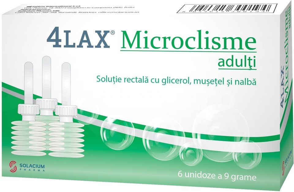 4Lax Microclisme adulti x 6 unidoze Solacium Pharma